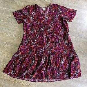 A New Day Print Baggy Fit Peplum Dress NWOT